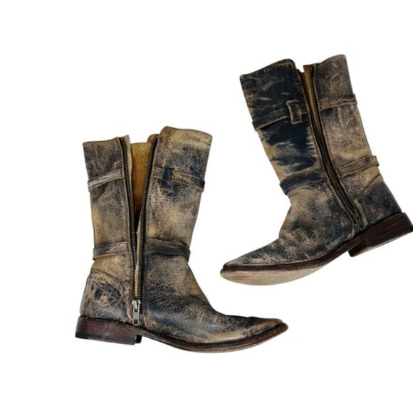 Bed Stu Sandover Mid Boots Women's 8.5 Rustic Antique Distressed Rugged Leather - Picture 4 of 14